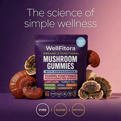 Wellfitora Mushroom Gummies - Boost Energy, Focus & Calm Naturally (Recommended By Doctors)